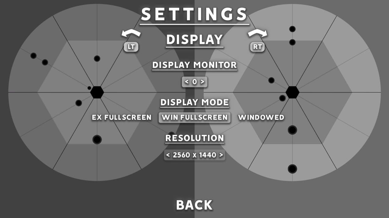 Capture d'écran dans l'interface de paramètres de Twin Stick