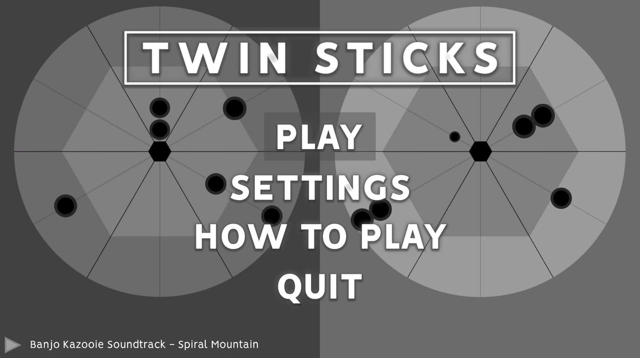 Capture d'écran dans le menu principal de Twin Stick