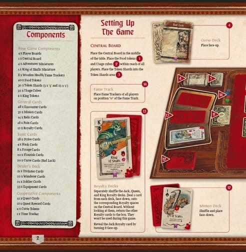 Extrait de page du livret de règles d'Hand of Fate: Ordeals en anglais